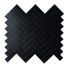 Black Peel and Stick Backsplash Herringbone Tile