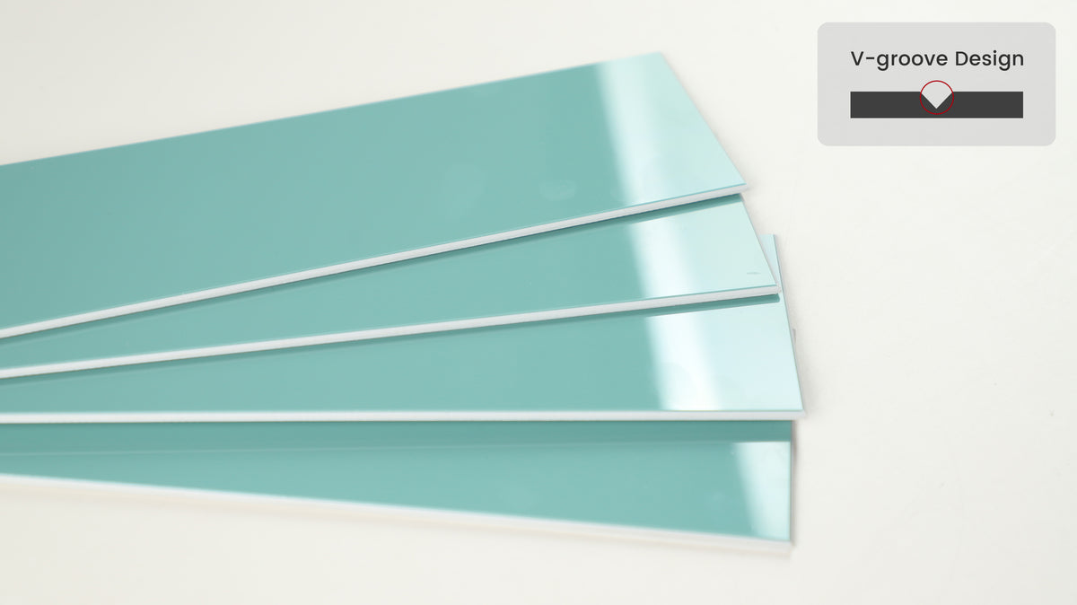 32-Piece Peel and Stick Backsplash Tiles, 3” x 12” Metro Glossy Subway Tile Self Adhesive Stick on Backsplash Wall Tiles for Kitchen Bathroom