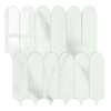 6-Sheet Peel and Stick Backsplash, Self Adhesive Marble White Tile, Glossy Carrara White Backsplash Stick on Wall Tiles for Kitchen Bathroom Fireplace