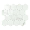 Peel and Stick Backsplash Hexagon Tile, Faux Ceramic Tile Stick on Backsplash Mosaic Wall Tile for Kitchen Bathroom