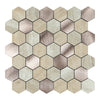 Peel and Stick Hexagon Tile, 6-Sheet Stick on Backsplash Marble Stone Mosaic PVC Wall Tiles for Kitchen Fireplace RV