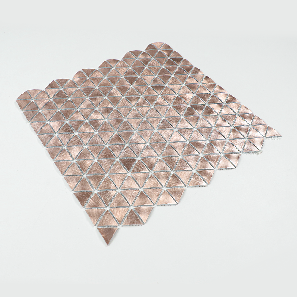 Gravity Aluminium Triangle Metal Tiles, Mesh Mounted 3D Mosaic Wall Tiles for Kitchen Bathroom Accent Wall Backsplash