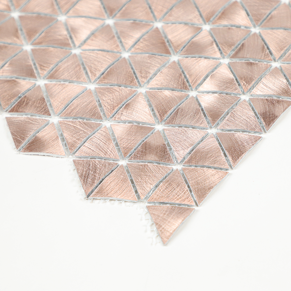 Gravity Aluminium Triangle Metal Tiles, Mesh Mounted 3D Mosaic Wall Tiles for Kitchen Bathroom Accent Wall Backsplash
