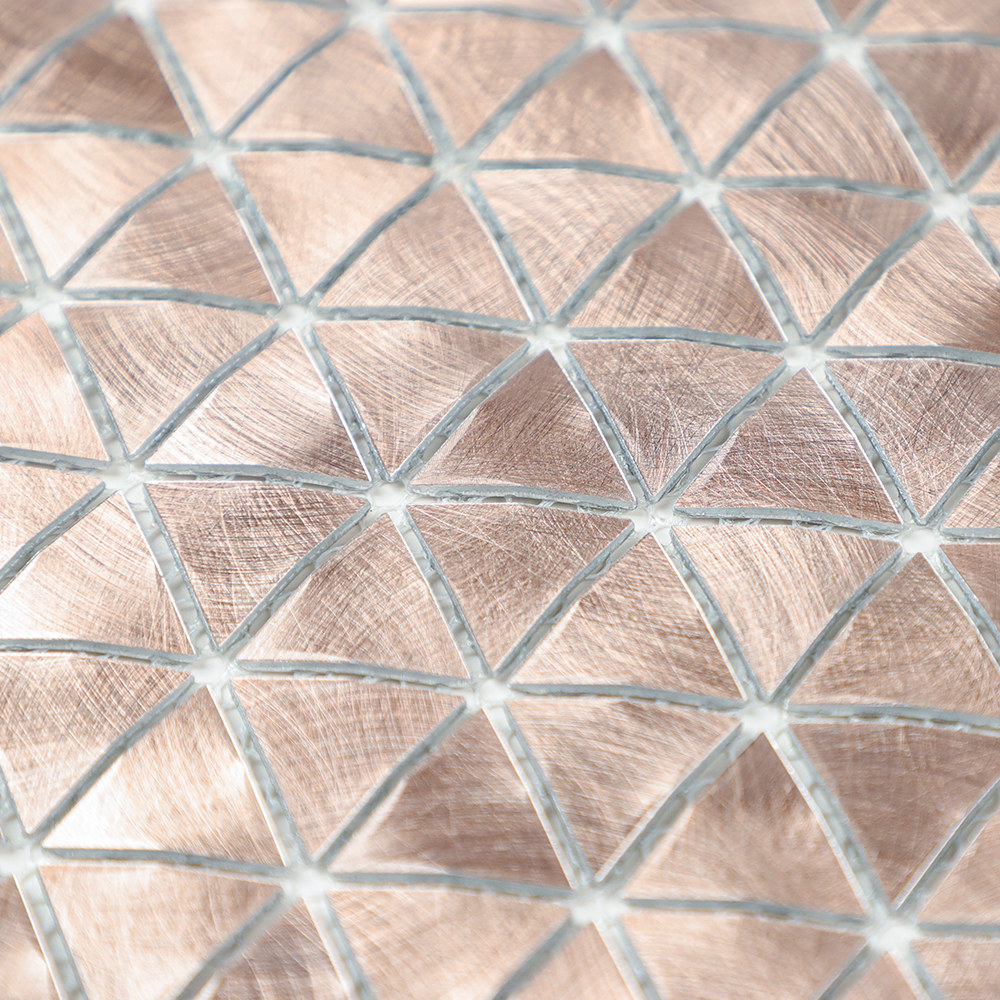 Gravity Aluminium Triangle Metal Tiles, Mesh Mounted 3D Mosaic Wall Tiles for Kitchen Bathroom Accent Wall Backsplash