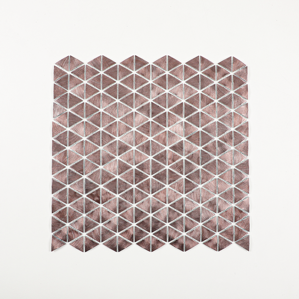 Gravity Aluminium Triangle Metal Tiles, Mesh Mounted 3D Mosaic Wall Tiles for Kitchen Bathroom Accent Wall Backsplash