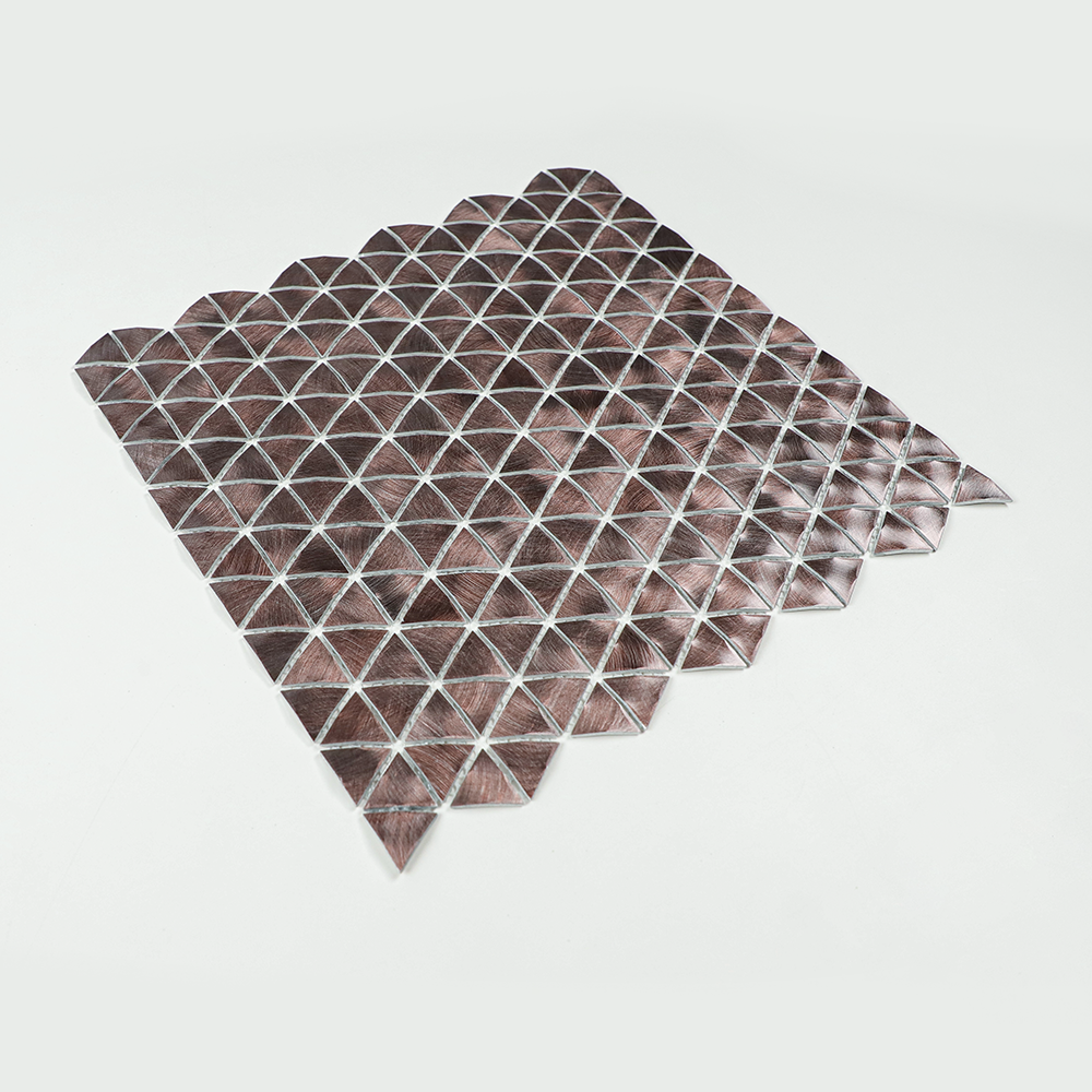Gravity Aluminium Triangle Metal Tiles, Mesh Mounted 3D Mosaic Wall Tiles for Kitchen Bathroom Accent Wall Backsplash