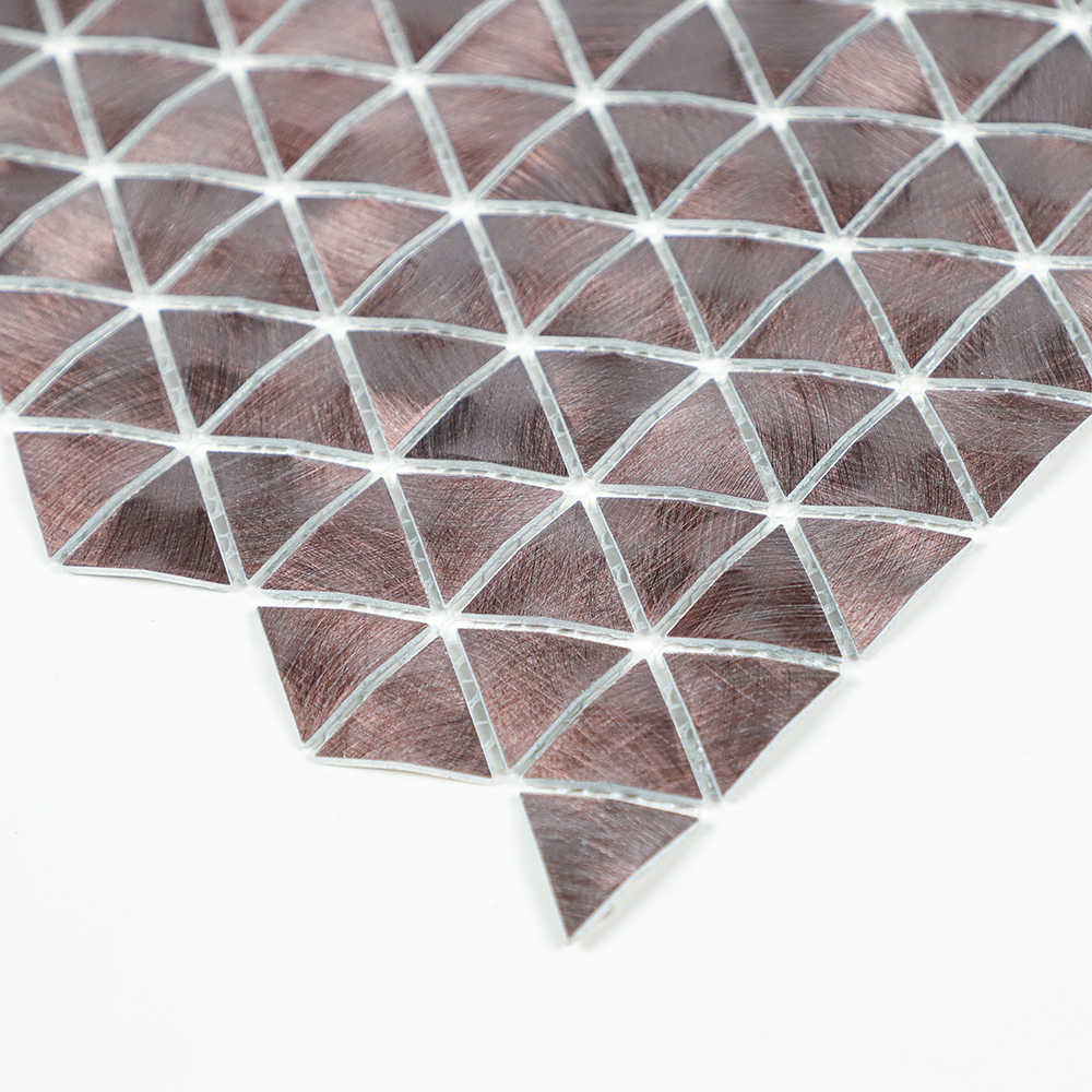 Gravity Aluminium Triangle Metal Tiles, Mesh Mounted 3D Mosaic Wall Tiles for Kitchen Bathroom Accent Wall Backsplash