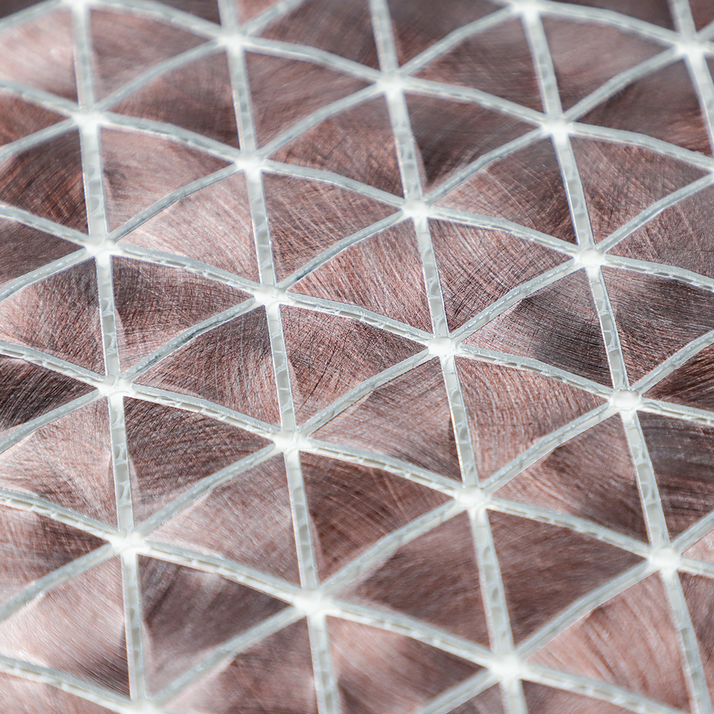 Gravity Aluminium Triangle Metal Tiles, Mesh Mounted 3D Mosaic Wall Tiles for Kitchen Bathroom Accent Wall Backsplash