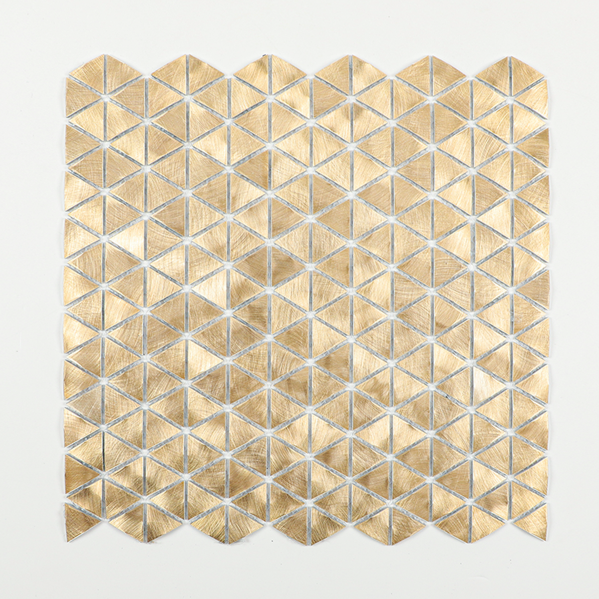 Gravity Aluminium Triangle Metal Tiles, Mesh Mounted 3D Mosaic Wall Tiles for Kitchen Bathroom Accent Wall Backsplash