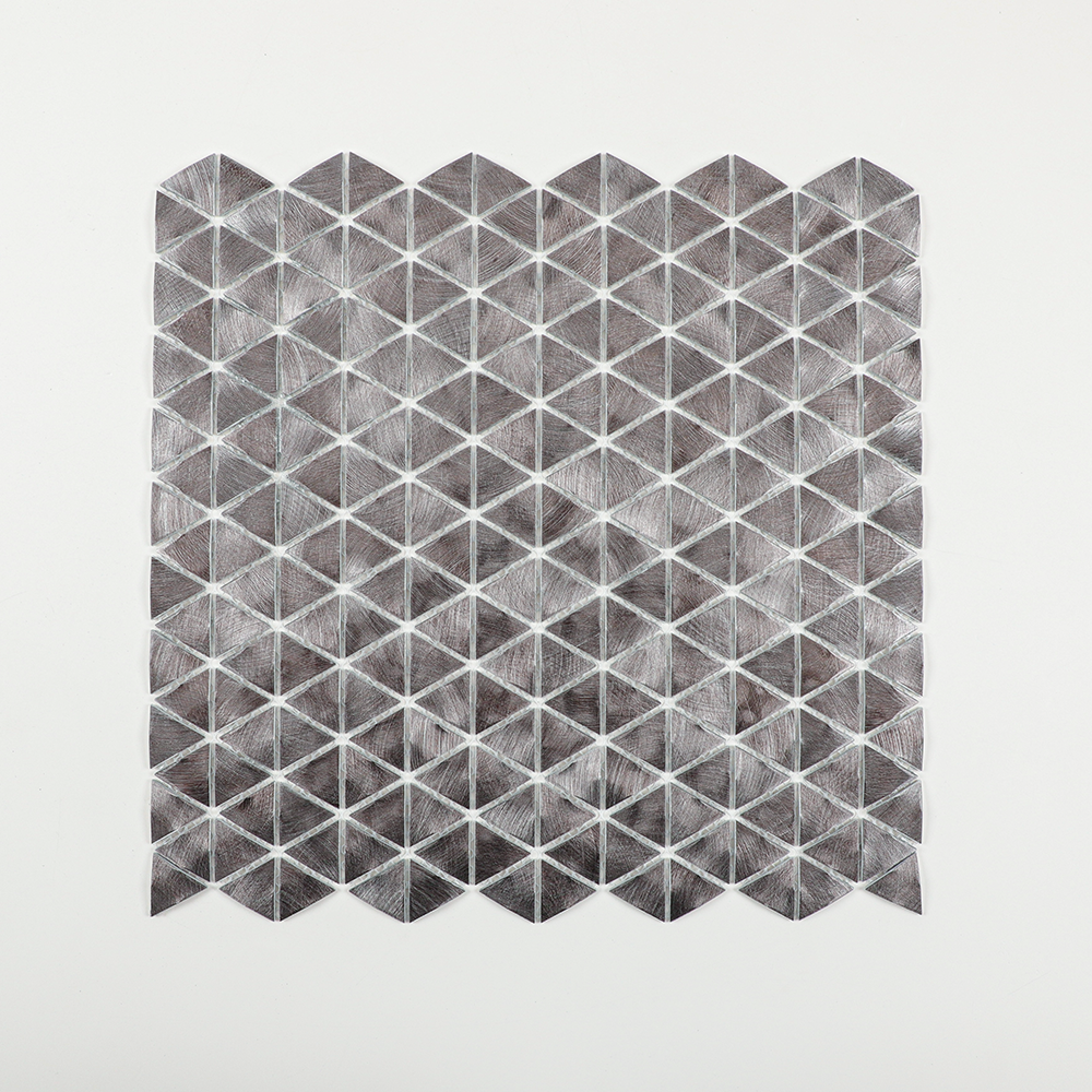 Gravity Aluminium Triangle Metal Tiles, Mesh Mounted 3D Mosaic Wall Tiles for Kitchen Bathroom Accent Wall Backsplash
