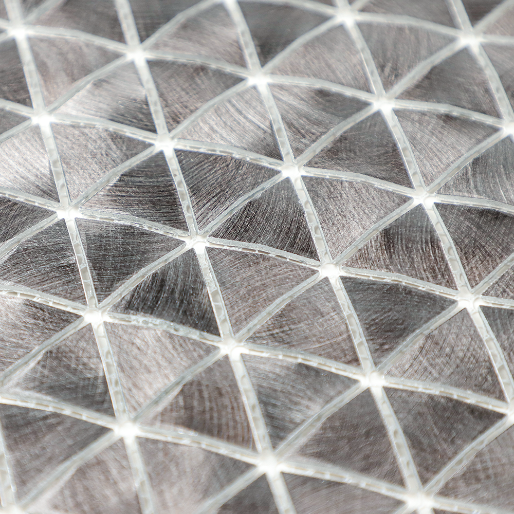 Gravity Aluminium Triangle Metal Tiles, Mesh Mounted 3D Mosaic Wall Tiles for Kitchen Bathroom Accent Wall Backsplash