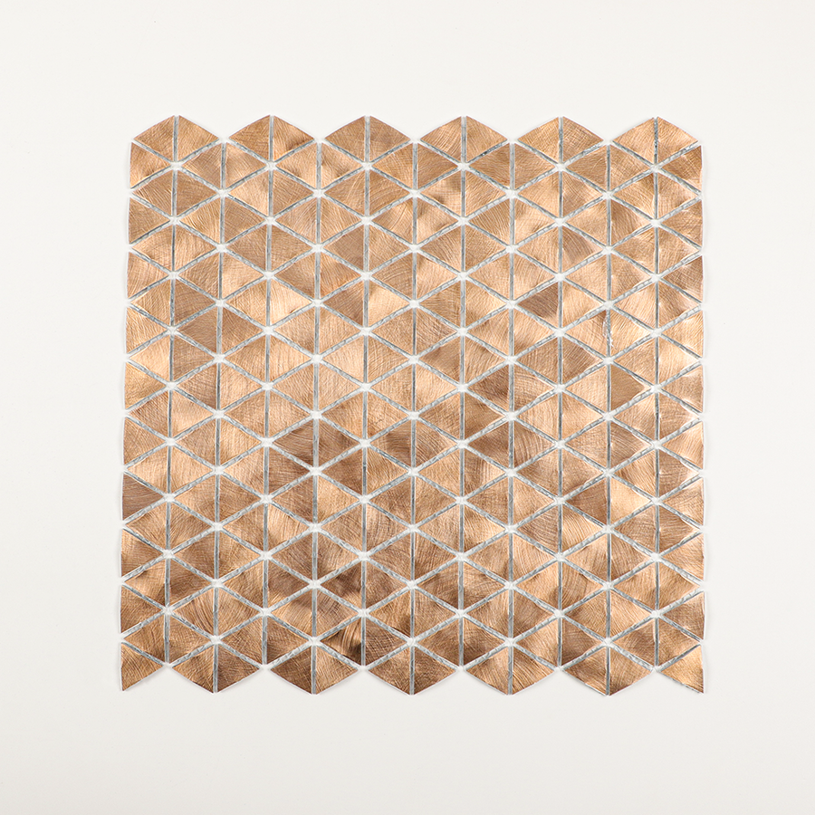 Gravity Aluminium Triangle Metal Tiles, Mesh Mounted 3D Mosaic Wall Tiles for Kitchen Bathroom Accent Wall Backsplash