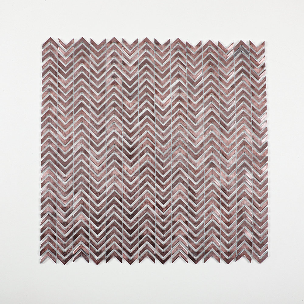 Gravity Aluminium Arrow Metal Tile, Mesh Mounted Brushed Metal 3D Mosaic Wall Tiles for Kitchen Bathroom Accent Wall