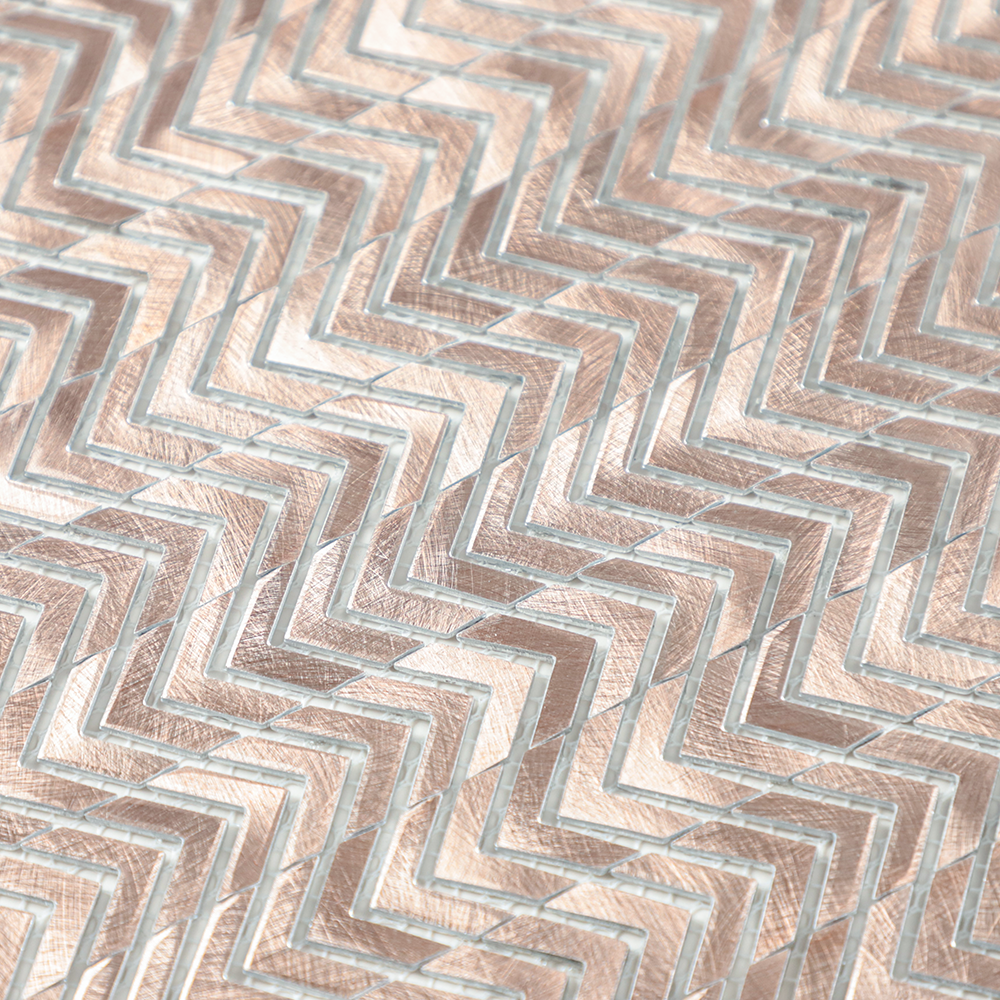 Gravity Aluminium Arrow Metal Tile, Mesh Mounted Brushed Metal 3D Mosaic Wall Tiles for Kitchen Bathroom Accent Wall
