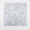 Gravity Aluminium 3D Hexagon Mosaic Wall Tiles, Mesh Mounted Solid Metal Backsplash