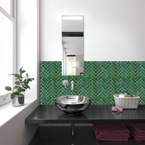 11.8" x 9.9" Peel and Stick Backsplash Herringbone Tile (Set of 10)