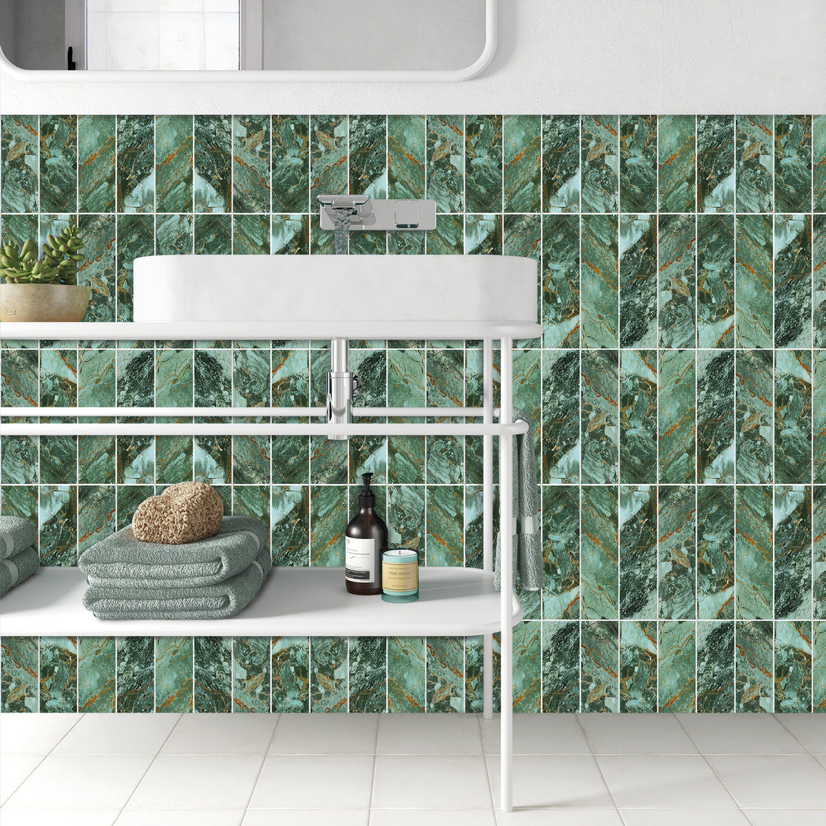 32PCS Peel and Stick Backsplash, 3” x 12” Metro Glossy Subway Tile Self Adhesive Stick on Wall Tiles for Kitchen Bathroom Fireplace