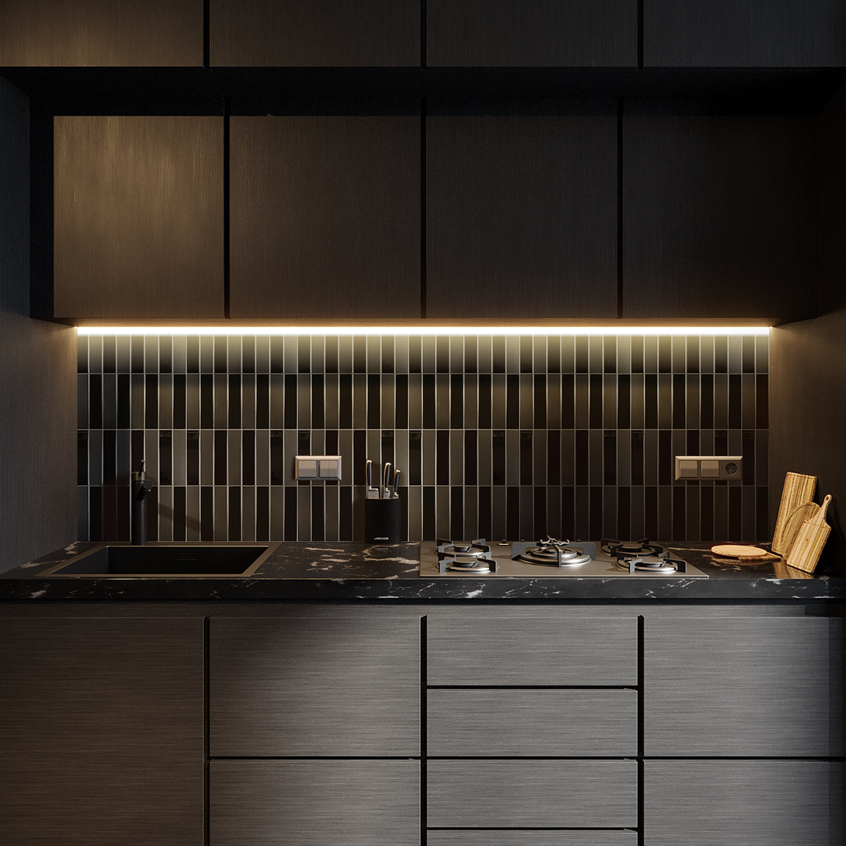 Peel and Stick Backsplash, Aluminum Composite Stacked Linear Tile, Subway Backsplash Stick on Wall Tiles for Kitchen Bathroom