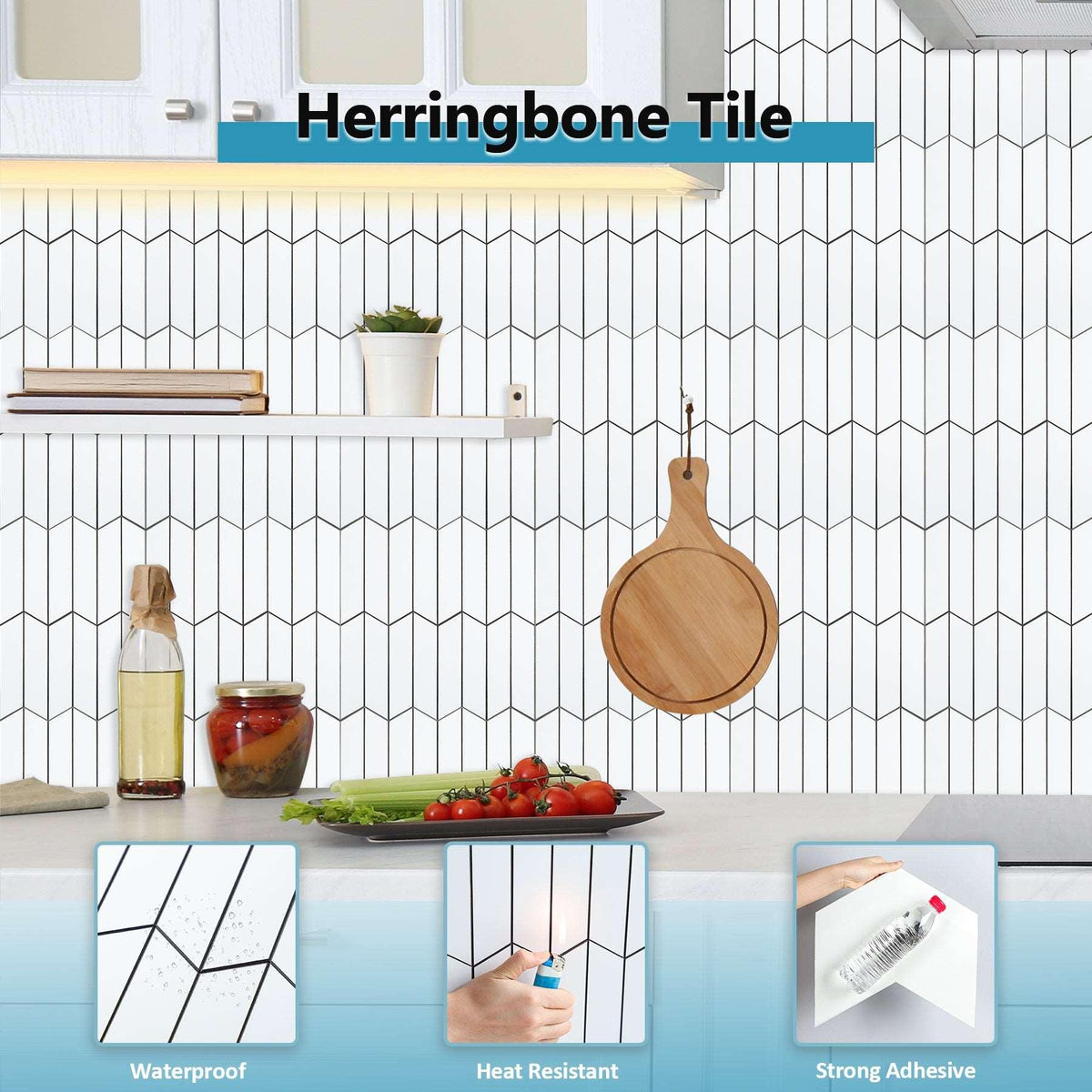Peel and Stick Backsplash Arrow Tile (6 Sheets)