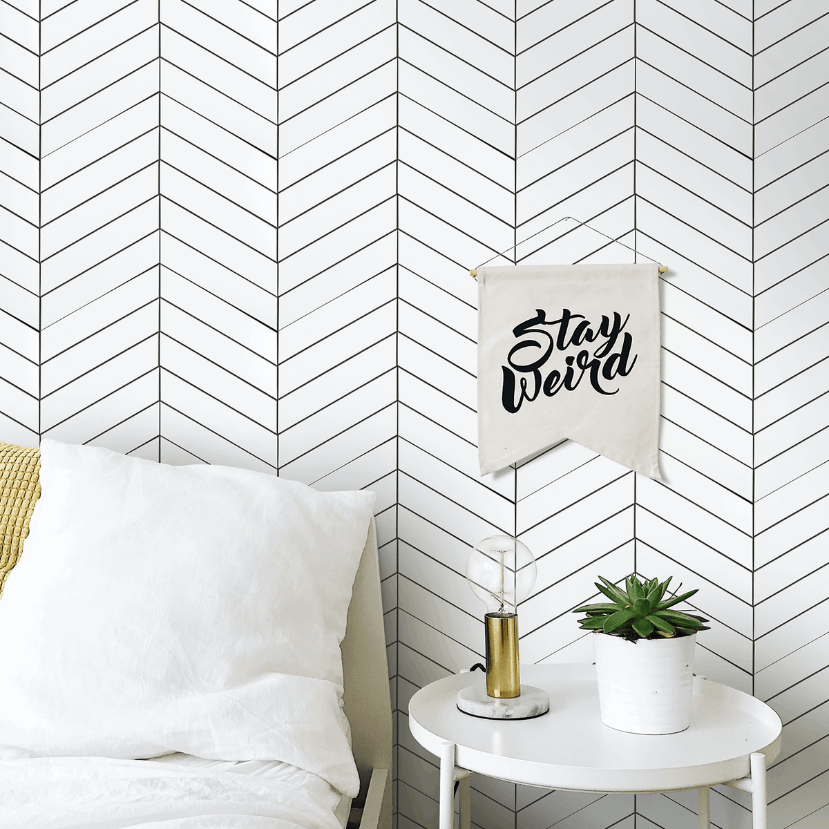 Chevron Backsplash Peel and Stick Wall Tiles (6 Sheets)