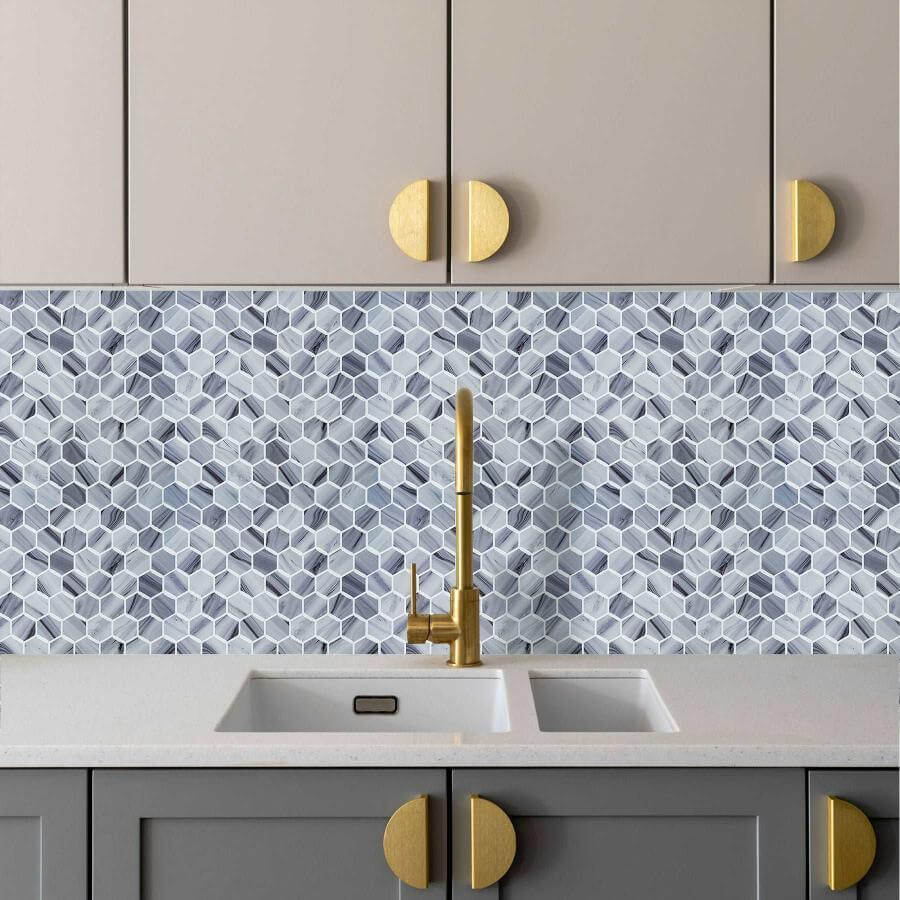 Peel and Stick Backsplash Hexagon Tile Sticker