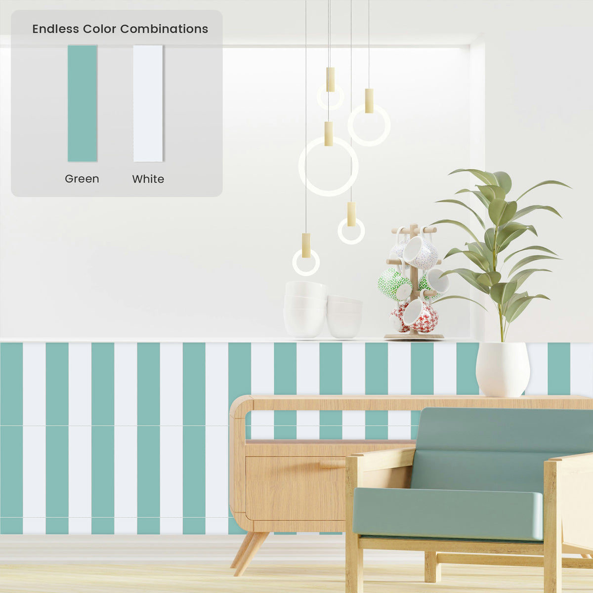 32-Piece Peel and Stick Backsplash Tiles, 3” x 12” Metro Glossy Subway Tile Self Adhesive Stick on Backsplash Wall Tiles for Kitchen Bathroom