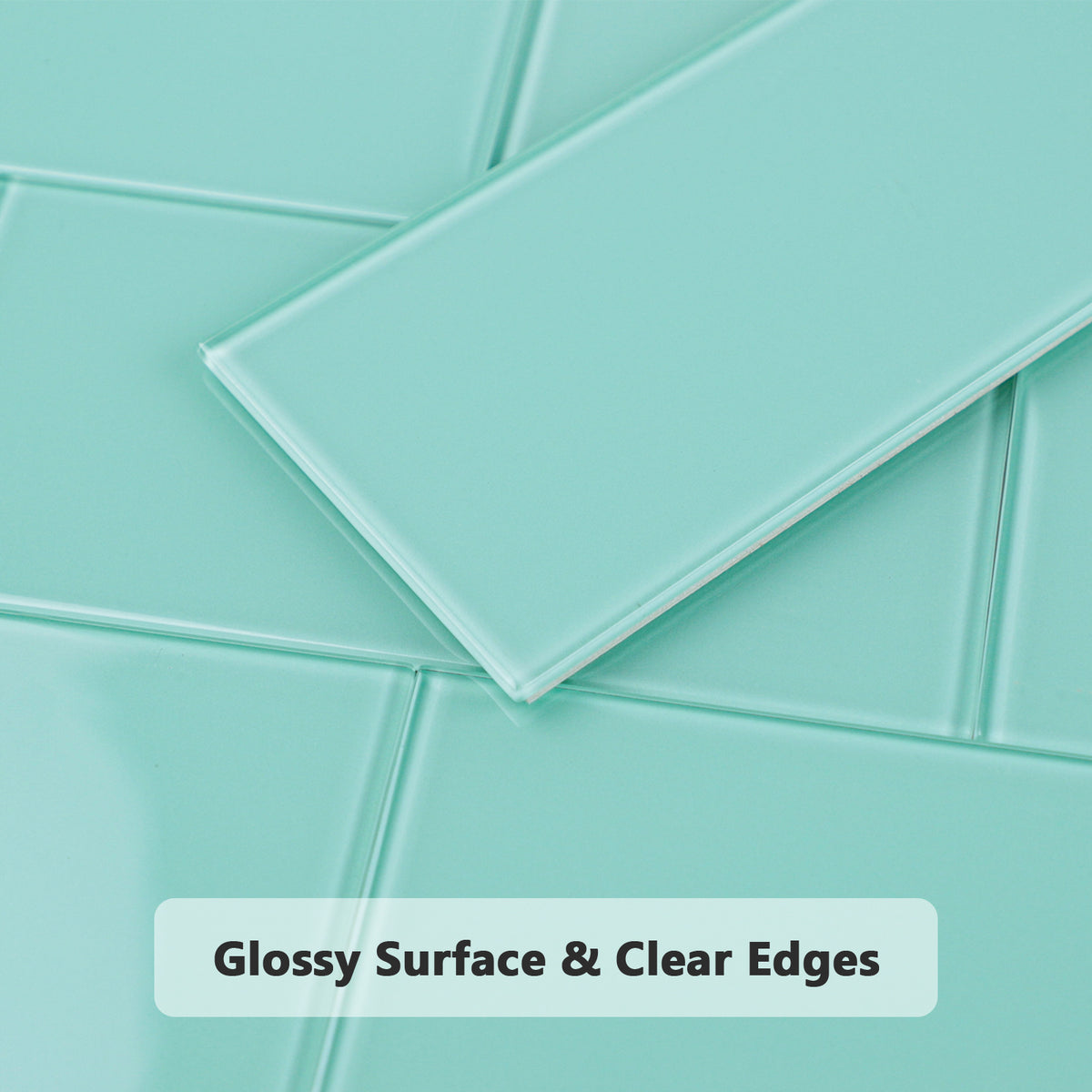 Peel and Stick Backsplash Glass Subway Tile, 3" x 6" Glass Backsplash for Kitchen Bathroom (40-Piece)