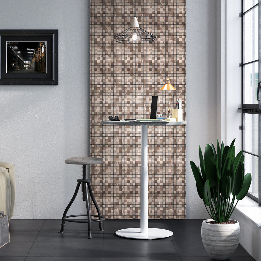 6-Sheet Peel and Stick Backsplash Tile for Kitchen, Self Adhesive Square Aluminum Mosaic Metal Tiles Bathroom Backsplash