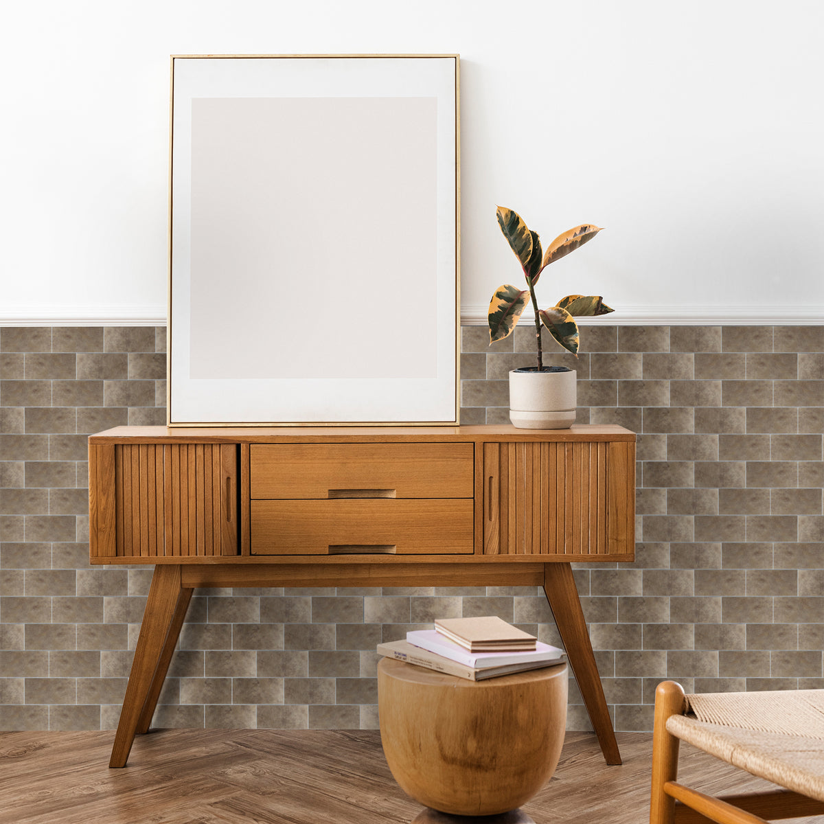 48 Pieces 3"x6" Peel and Stick Backsplash, Metal Backsplash Peel and Stick Subway Tile for Kitchen Bathroom Fireplace