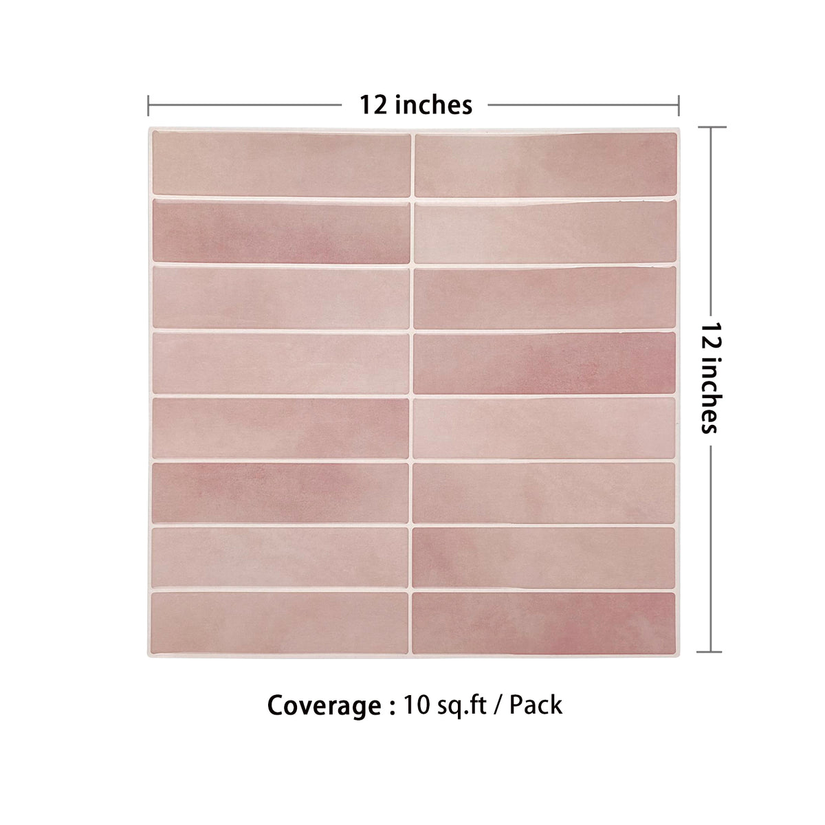 Peel and Stick Backsplash Tiles, 10 Sheets of 12" x 12" 3D Self Adhesive Peel and Stick Subway Tile for Kitchen, Bathroom, Wall Tile
