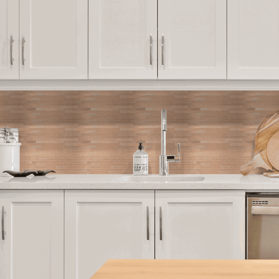 Peel and Stick Mini Subway Backsplash Linear Tile