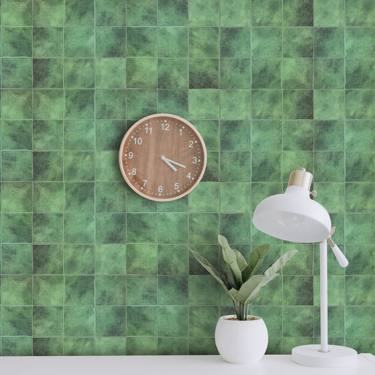 Peel and Stick Backsplash Tiles, 10 Sheets of 12" x 12" Faux Spanish Handmade Square Tile for Kitchen, Bathroom, Wall Tile