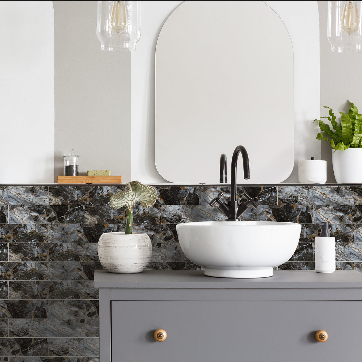 32PCS Peel and Stick Backsplash, 3” x 12” Metro Glossy Subway Tile Self Adhesive Stick on Wall Tiles for Kitchen Bathroom Fireplace