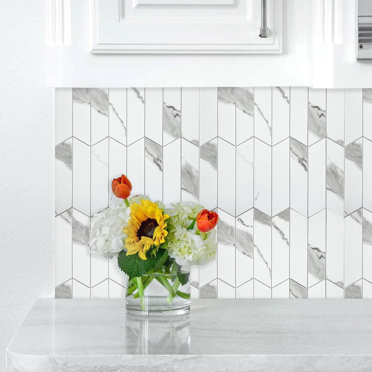 Peel and Stick Backsplash Arrow Tile (6 Sheets) - HOMEART